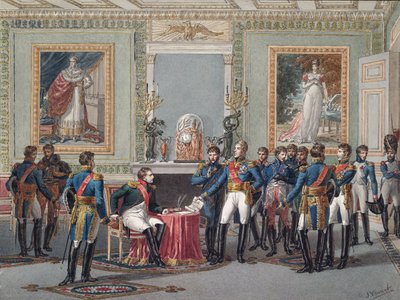 Abdykacja Napoleona w Fontainebleau 11 kwietnia 1814 r autorstwa Jules Vernet
