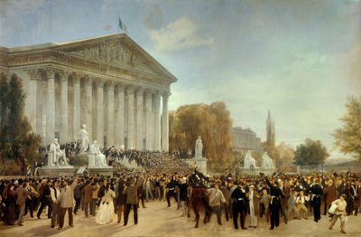 Pałac organu ustawodawczego po jego ostatniej sesji, proklamacja upadku Cesarstwa 4 września autorstwa Jules and Guiaud Jacques  Didier