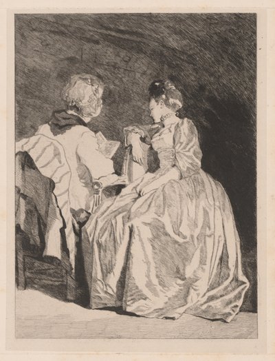 Wykład La (czytanie) autorstwa Jules de Goncourt, after Jean Honoré Fragonard