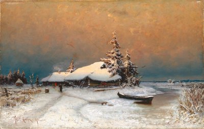 Zimowy zachód słońca, 1887 autorstwa Juli Julievich Klever