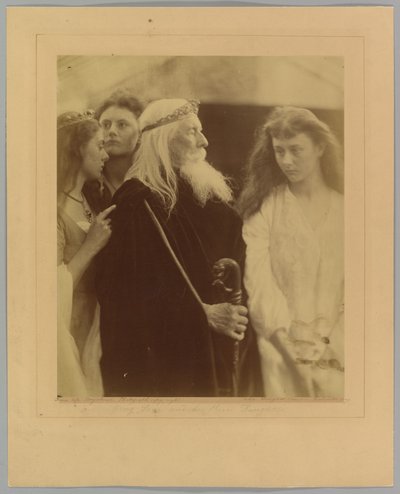 Król Lear dzieli swoje królestwo między trzy córki autorstwa Julia Margaret Cameron