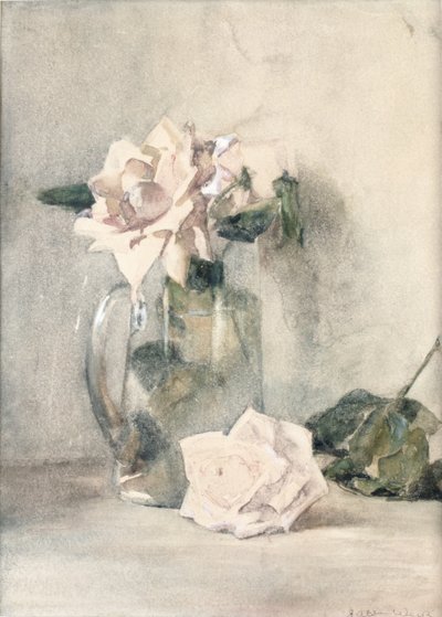 Studium róż (wc na papierze) autorstwa Julian Alden Weir