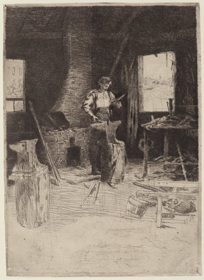 Sklep kowala autorstwa Julian Alden Weir