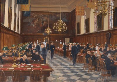Widok Wielkiej Sali, Royal Hospital Chelsea, 1990 autorstwa Julian Barrow