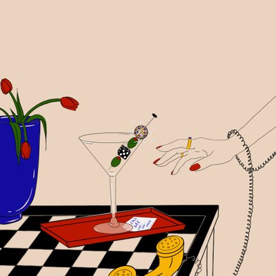Retro Martini Call autorstwa Juliana Kokolari