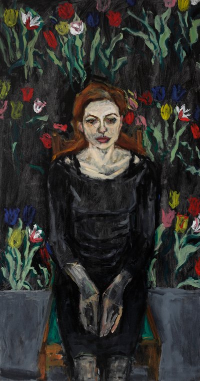 Portret wiosenny (akryl i olej na płótnie) autorstwa Julie Held