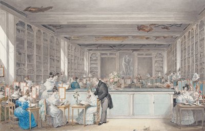 Szkoła Rysunku Botanicznego Pierre-Josepha Redouté w Salle Buffon w Jardin des Plantes, 1830 (wc i grafit na papierze) autorstwa Julie Ribault