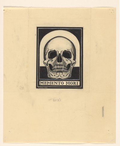 Ludzka czaszka Memento mori (tytuł na obiekcie) autorstwa Julie de Graag (signed by artist)