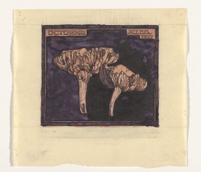grzyby Październik (tytuł na obiekcie) autorstwa Julie de Graag (signed by artist)
