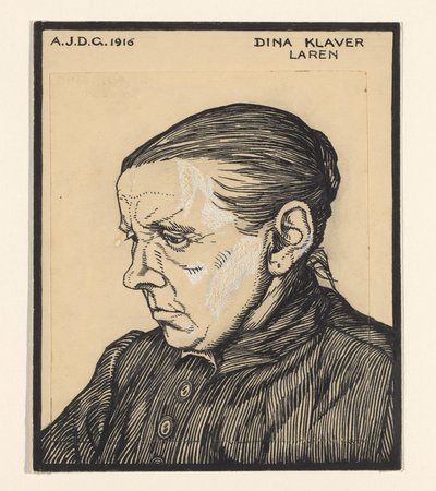Portret Diny Klaver Dina Klaver Laren (tytuł na obiekcie) autorstwa Julie de Graag (signed by artist)