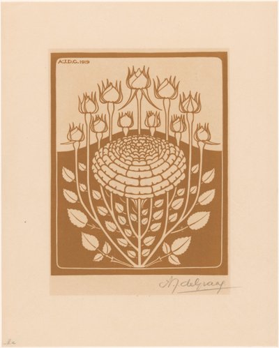 krzak róży autorstwa Julie de Graag (signed by artist)
