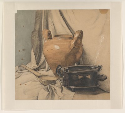 Martwa natura z ceramiką i drewnianą łyżką autorstwa Julie de Graag