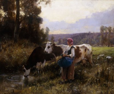 Krowy przy wodopoju autorstwa Julien Dupre