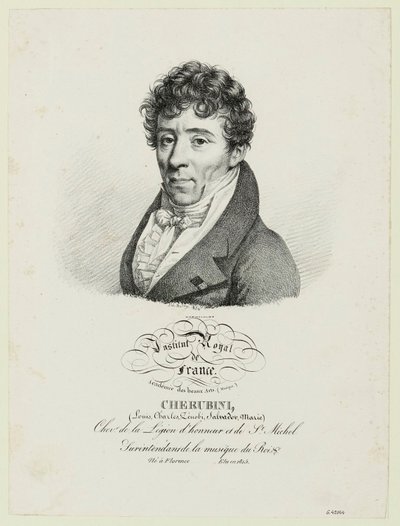 Cherubini, (Louis, Charles, Zénobi, Salvador, Marie) autorstwa Julien Leopold Boilly