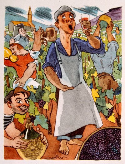winnica francuska. 1944. Ilustracja autorstwa Juliena Pavila autorstwa Julien Pavil