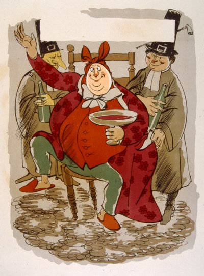 Humorous Wine Illustration 1946.Illustration autorstwa Julien Pavil autorstwa Julien Pavil