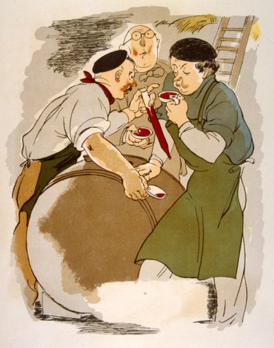 Humorous Wine Illustration 1946.Illustration autorstwa Julien Pavil autorstwa Julien Pavil