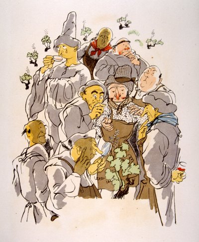 Humorous Wine Illustration 1946.Illustration autorstwa Julien Pavil autorstwa Julien Pavil