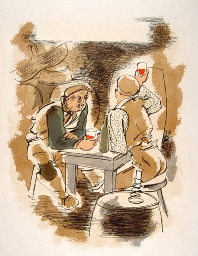 Humorous Wine Illustration 1946.Illustration autorstwa Julien Pavil autorstwa Julien Pavil