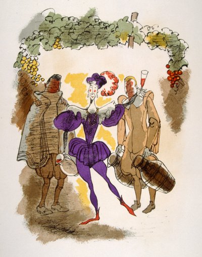 Humorous Wine Illustration 1946.Illustration autorstwa Julien Pavil autorstwa Julien Pavil