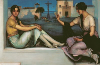 Wróżenie - Romero de Torres, Julio (1874-1930) - 1922 - Olej na płótnie - 106x163 - Museo Carmen Thyssen, Malaga autorstwa Julio Romero de Torres