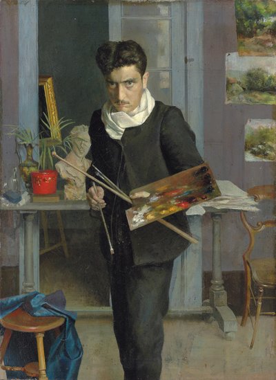 Autoportret Artysty w jego Pracowni autorstwa Julio Romero de Torres