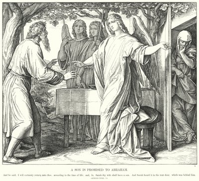 Syn jest obiecany Abrahamowi (rycina) autorstwa Julius (after) Schnorr von Carolsfeld