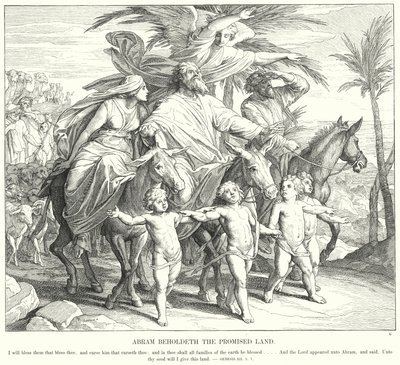 Abram widzi Ziemię Obiecaną (rycina) autorstwa Julius (after) Schnorr von Carolsfeld