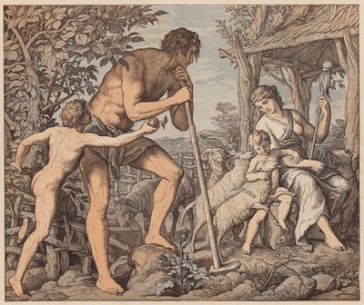 Adam i Ewa po upadku, Księga Rodzaju, III autorstwa Julius (after) Schnorr von Carolsfeld