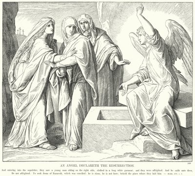 Anioł ogłasza zmartwychwstanie (rycina) autorstwa Julius (after) Schnorr von Carolsfeld