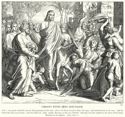 Wjazd Chrystusa do Jerozolimy (rycina) autorstwa Julius (after) Schnorr von Carolsfeld