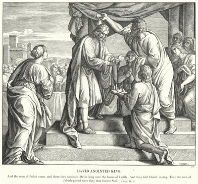 Dawid namaszczony na króla (rycina) autorstwa Julius (after) Schnorr von Carolsfeld