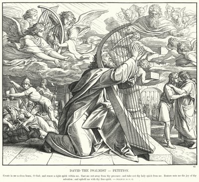 Dawid Psalmista, Petycja (rycina) autorstwa Julius (after) Schnorr von Carolsfeld
