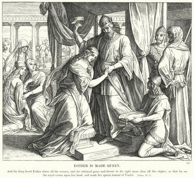 Estera staje się królową (rycina) autorstwa Julius (after) Schnorr von Carolsfeld