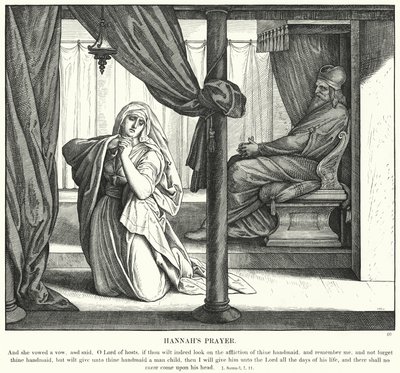 Modlitwa Hannah (grawerunek) autorstwa Julius (after) Schnorr von Carolsfeld