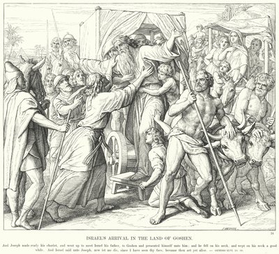 Przybycie Izraela do Ziemi Goszen (rycina) autorstwa Julius (after) Schnorr von Carolsfeld