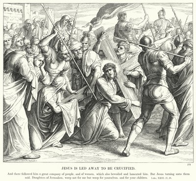 Jezus zostaje wyprowadzony na ukrzyżowanie (rycina) autorstwa Julius (after) Schnorr von Carolsfeld