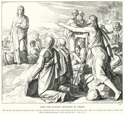 Jan Chrzciciel świadczy o Chrystusie (rycina) autorstwa Julius (after) Schnorr von Carolsfeld