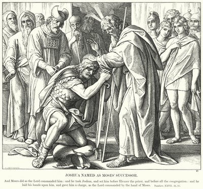 Jozue mianowany następcą Mojżesza (rycina) autorstwa Julius (after) Schnorr von Carolsfeld