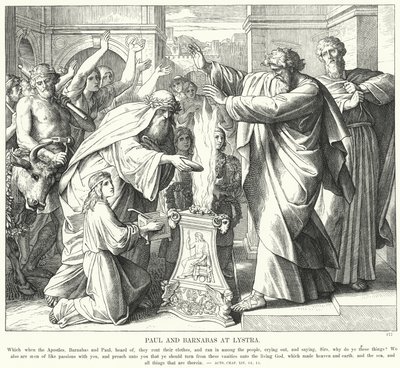 Paweł i Barnaba w Listrze (rycina) autorstwa Julius (after) Schnorr von Carolsfeld