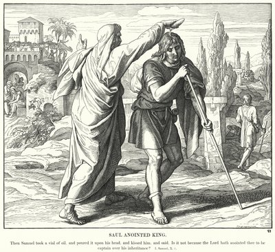 Saul namaszczony królem (rycina) autorstwa Julius (after) Schnorr von Carolsfeld