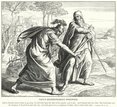 Zapowiedź detronizacji Saula (rycina) autorstwa Julius (after) Schnorr von Carolsfeld