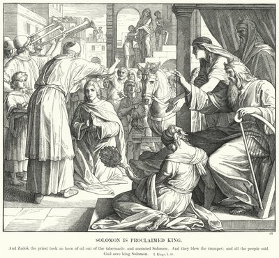 Salomon zostaje ogłoszony królem (rycina) autorstwa Julius (after) Schnorr von Carolsfeld