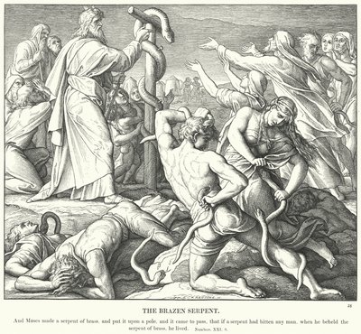 Miedziany wąż (rycina) autorstwa Julius (after) Schnorr von Carolsfeld
