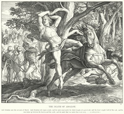 Śmierć Absaloma (rycina) autorstwa Julius (after) Schnorr von Carolsfeld