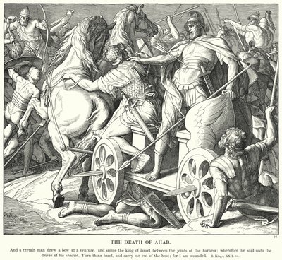 Śmierć Achaba (rycina) autorstwa Julius (after) Schnorr von Carolsfeld