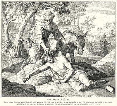 Dobry Samarytanin (rycina) autorstwa Julius (after) Schnorr von Carolsfeld