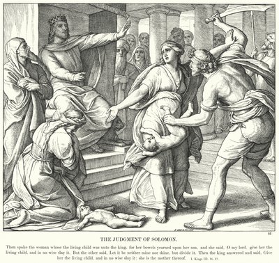 Wyrok Salomona (rycina) autorstwa Julius (after) Schnorr von Carolsfeld