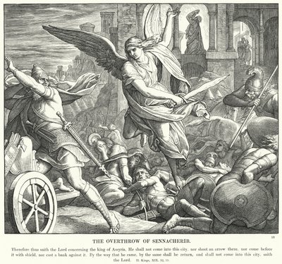 Obalenie Sennacheryba (rycina) autorstwa Julius (after) Schnorr von Carolsfeld