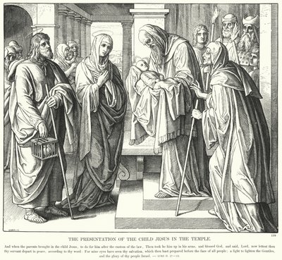 Ofiarowanie Dzieciątka Jezus w Świątyni (rycina) autorstwa Julius (after) Schnorr von Carolsfeld